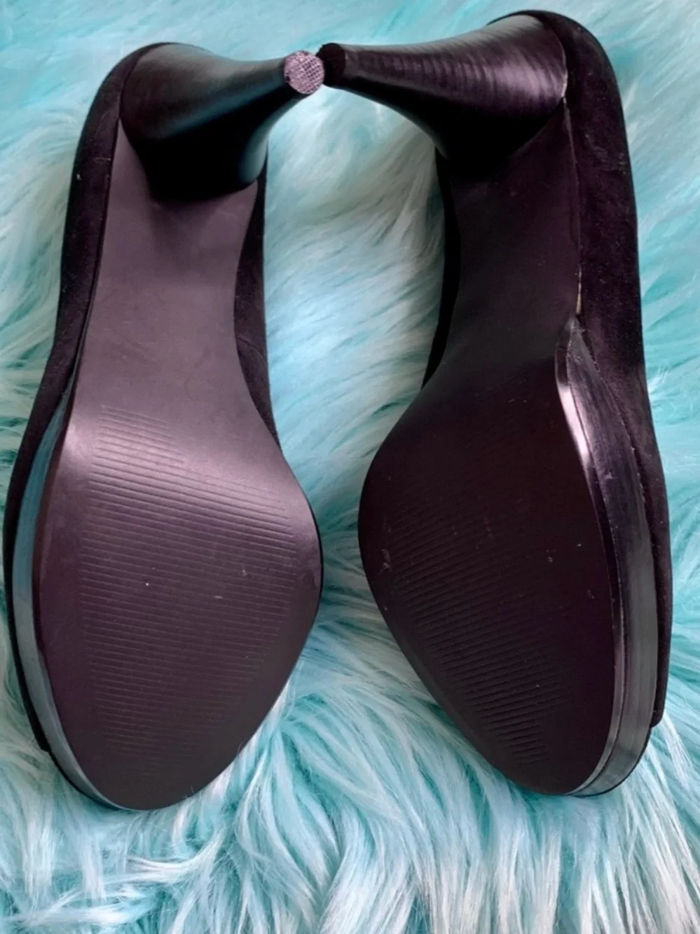 Style & Co Black Suede Leather Y2K Open Toe Cone Heels Women’s 10 Pumps